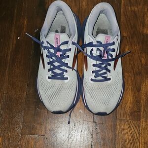 Brooks Women's Gray Navy and Pink Athletic Running Shoes